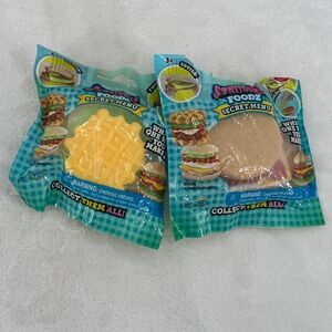 ORB Stretchee Foodz Secret Menu Squishy Toy 2 Pack NEW! Chick'n Waffles & Burger